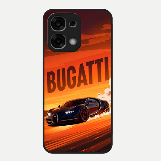  Inferno Bugatti Storm Glass Case For Oppo F33 5G back cover – full design glossy printed glass finish