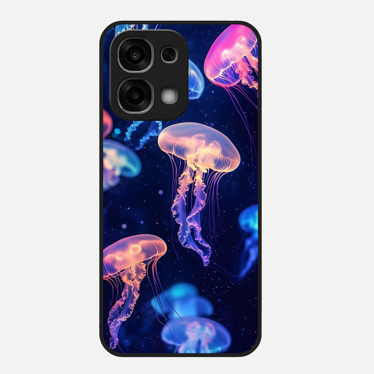  Jellyfish Pattern Glass Case For Oppo F33 5G back cover – full design glossy printed glass finish
