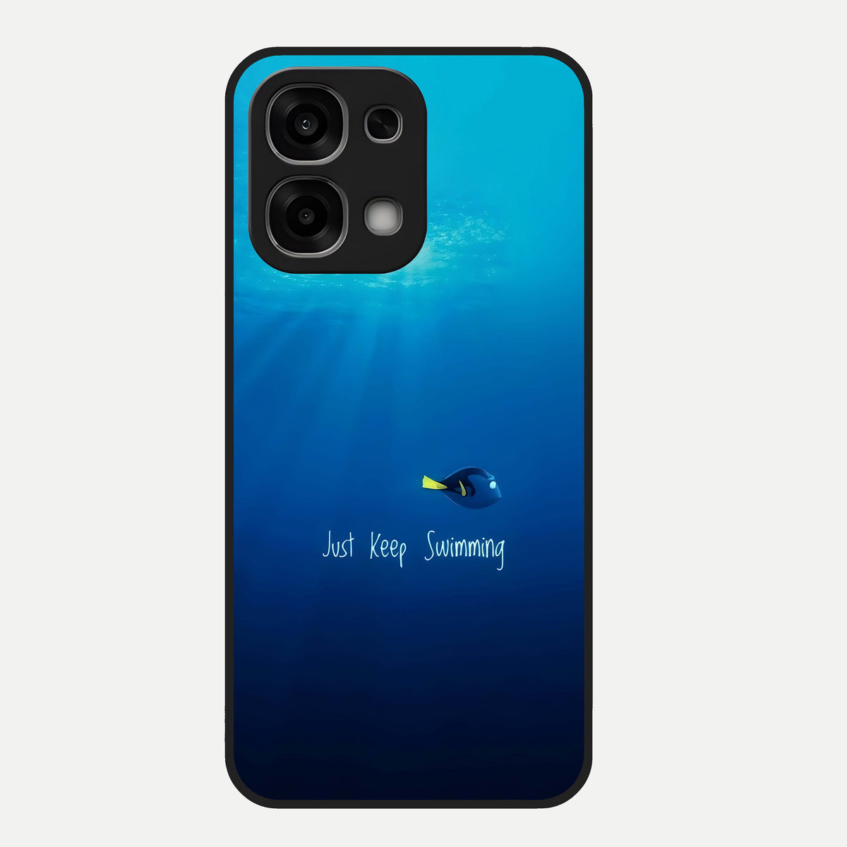  Just Keep Swimming Glass Case For Oppo F33 5G back cover – full design glossy printed glass finish