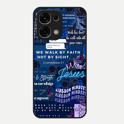  Kingdom Faith Glow Glass Case For Oppo F33 5G back cover – full design glossy printed glass finish