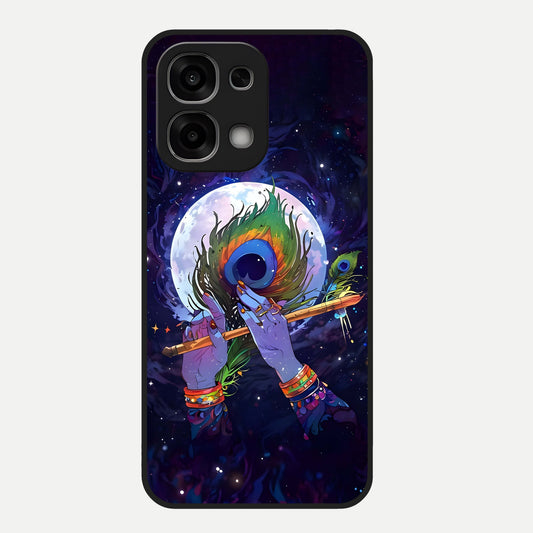  Krishna Hands Art Glass Case For Oppo F33 5G back cover – full design glossy printed glass finish