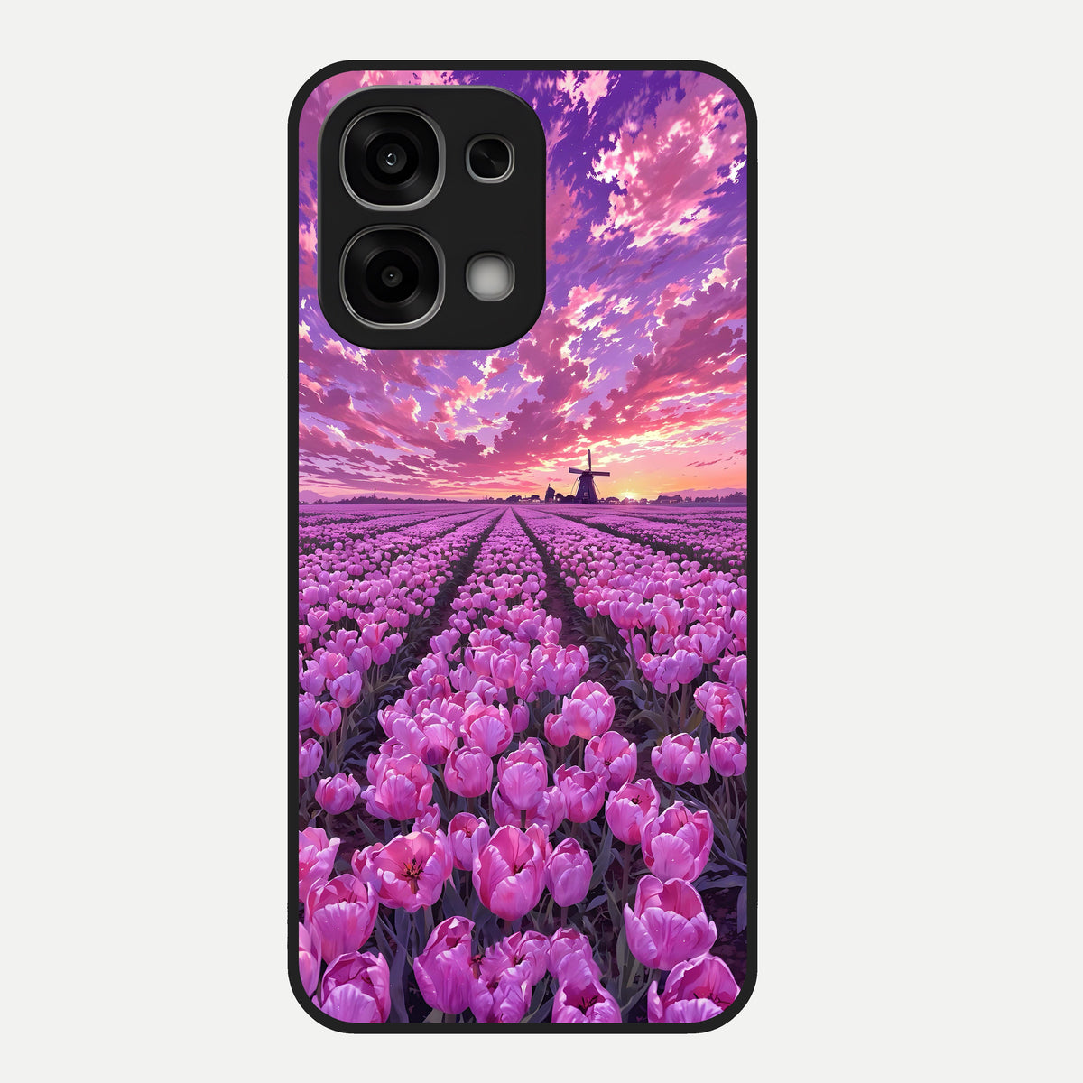  Lavender Dream Skies Glass Case For Oppo F33 5G back cover – full design glossy printed glass finish