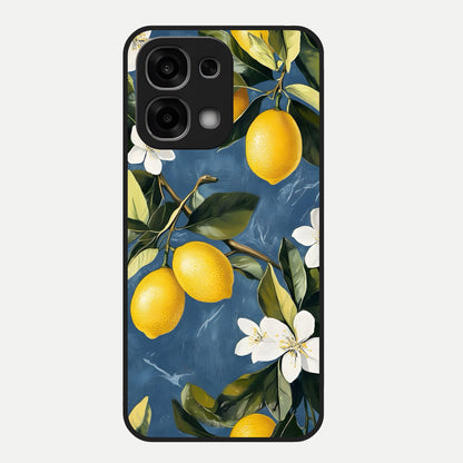  Lemon Dream Garden Glass Case For Oppo F33 5G back cover – full design glossy printed glass finish