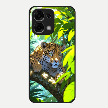  Leopard in Jungle Glass Case For Oppo F33 5G back cover – full design glossy printed glass finish