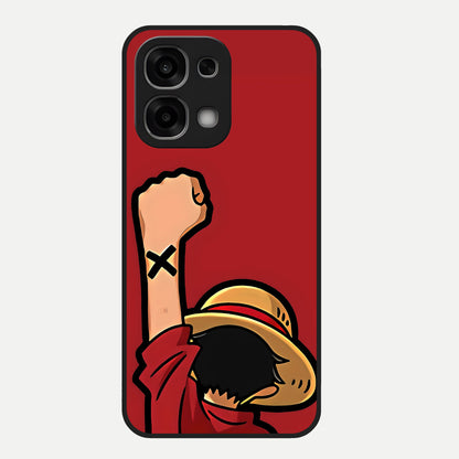  Luffy X Spirit Glass Case For Oppo F33 5G back cover – full design glossy printed glass finish