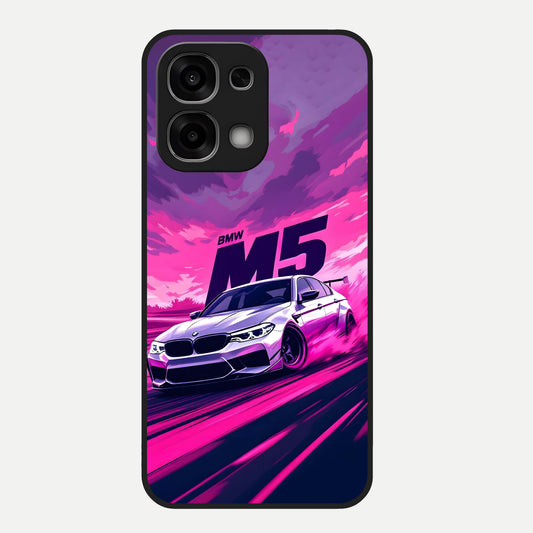  MS Neon Car Glass Case For Oppo F33 5G back cover – full design glossy printed glass finish