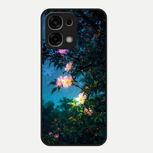  Midnight Bloom Glow Glass Case For Oppo F33 5G back cover – full design glossy printed glass finish