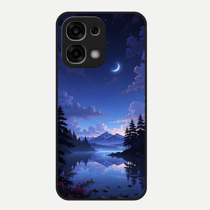  Midnight Lake Peace Glass Case For Oppo F33 5G back cover – full design glossy printed glass finish