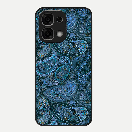  Midnight Paisley Glow Glass Case For Oppo F33 5G back cover – full design glossy printed glass finish