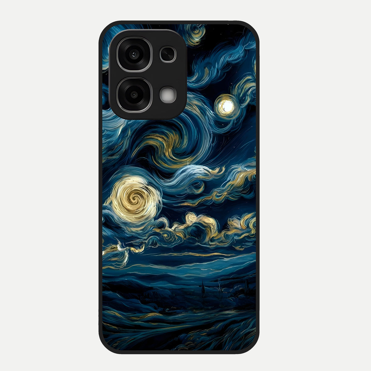  Midnight Sky Whirl Glass Case For Oppo F33 5G back cover – full design glossy printed glass finish