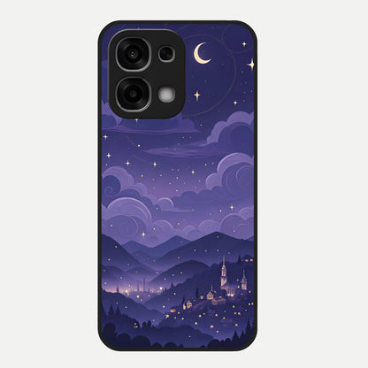  Minimal Night View Glass Case For Oppo F33 5G back cover – full design glossy printed glass finish