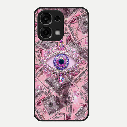  Money Eye Luxe Glass Case For Oppo F33 5G back cover – full design glossy printed glass finish