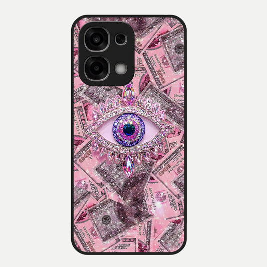  Money Eye Luxe Glass Case For Oppo F33 5G back cover – full design glossy printed glass finish