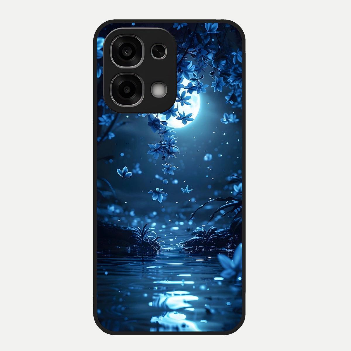  Moonlight Petal Dream Glass Case For Oppo F33 5G back cover – full design glossy printed glass finish