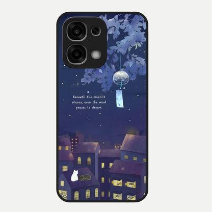  Moonlit Cat Silence Glass Case For Oppo F33 5G back cover – full design glossy printed glass finish