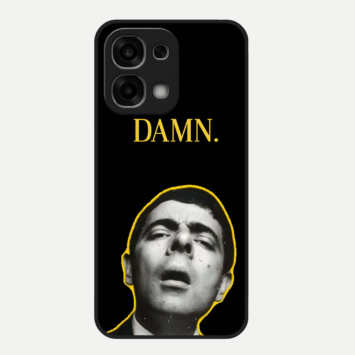  Mr Bean Damn Glass Case For Oppo F33 5G back cover – full design glossy printed glass finish