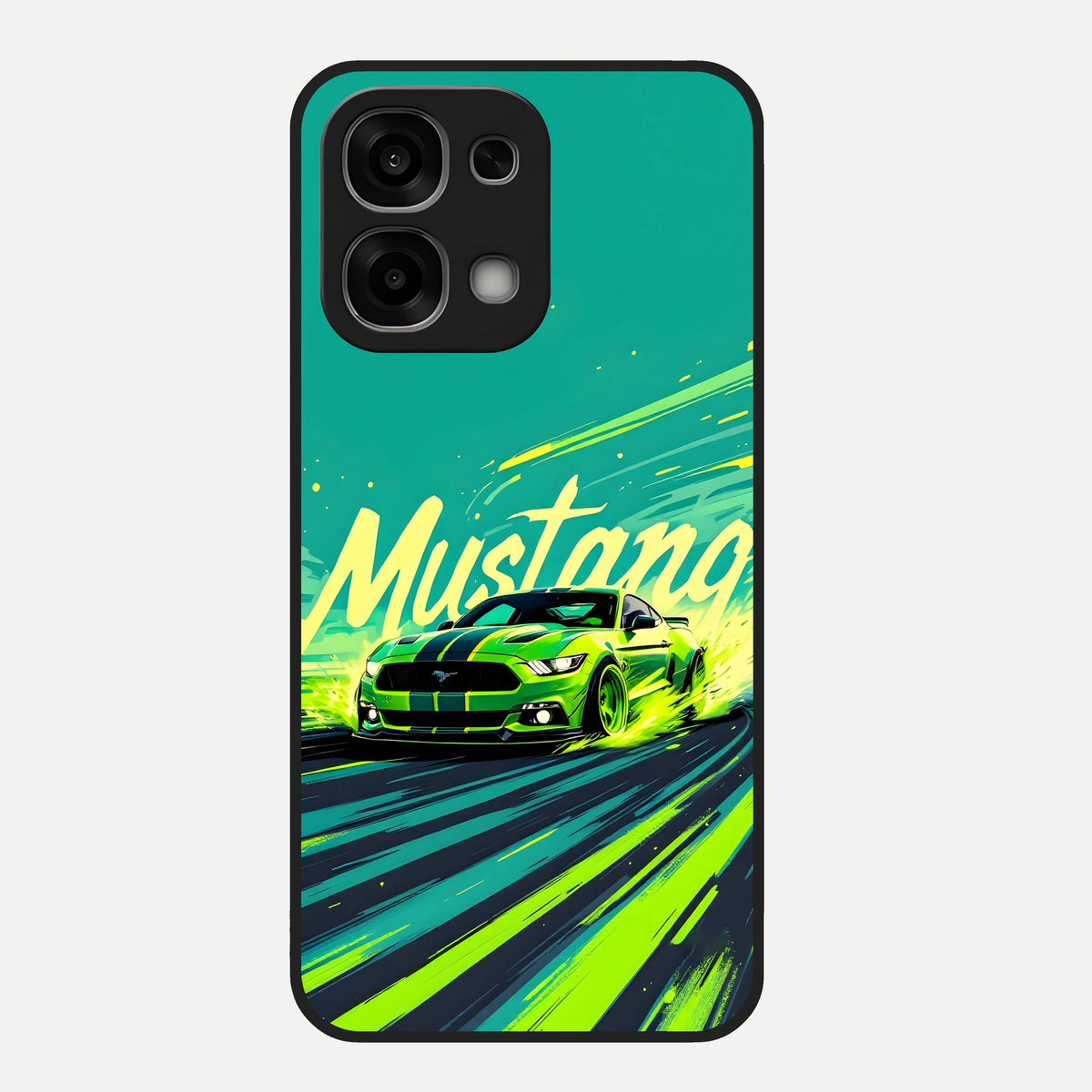  Mustang Bang Glass Case For Oppo F33 5G back cover – full design glossy printed glass finish
