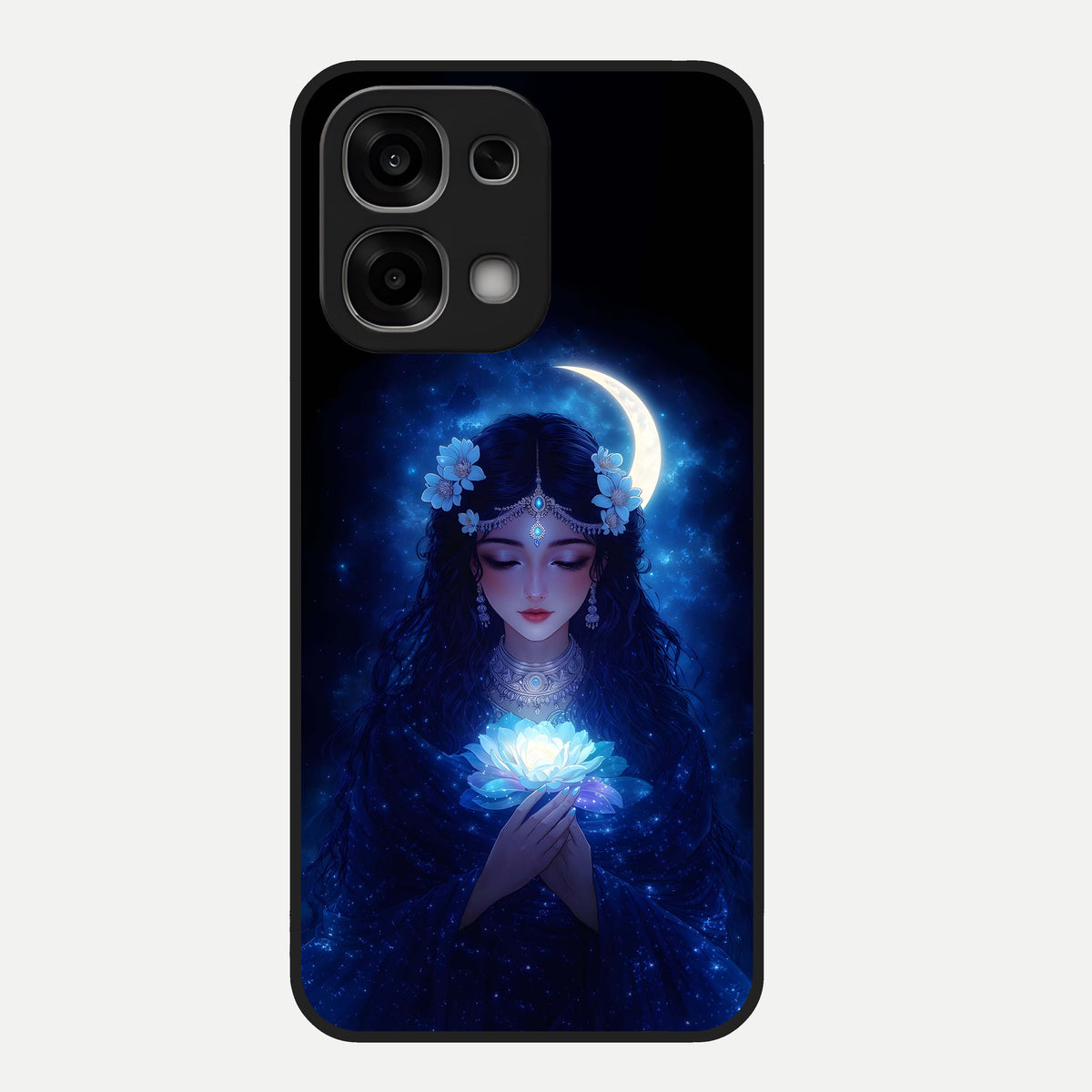  Mystic Moon Queen Glass Case For Oppo F33 5G back cover – full design glossy printed glass finish