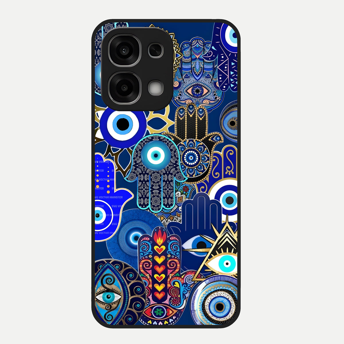  Mystic Palm Guard Glass Case For Oppo F33 5G back cover – full design glossy printed glass finish
