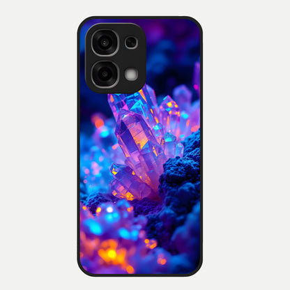  Neon Aura Shards Glass Case For Oppo F33 5G back cover – full design glossy printed glass finish