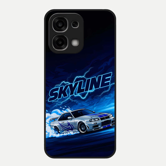  Neon Drift Beast Glass Case For Oppo F33 5G back cover – full design glossy printed glass finish