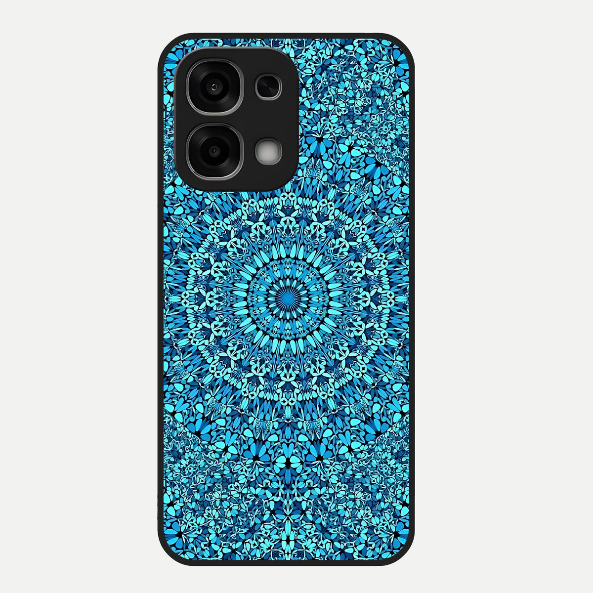  Ocean Bloom Mandala Glass Case For Oppo F33 5G back cover – full design glossy printed glass finish