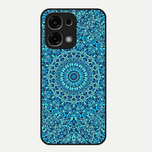  Ocean Bloom Mandala Glass Case For Oppo F33 5G back cover – full design glossy printed glass finish