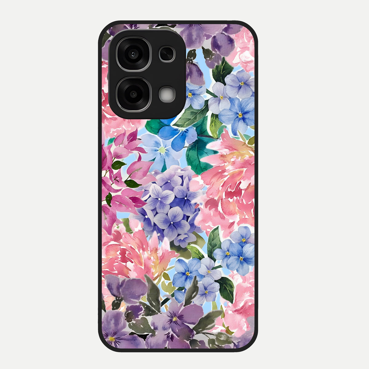  Pastel Floral Mix Glass Case For Oppo F33 5G back cover – full design glossy printed glass finish