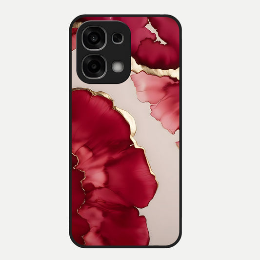  Pink And White Marble Glass Case For Oppo F33 5G back cover – full design glossy printed glass finish