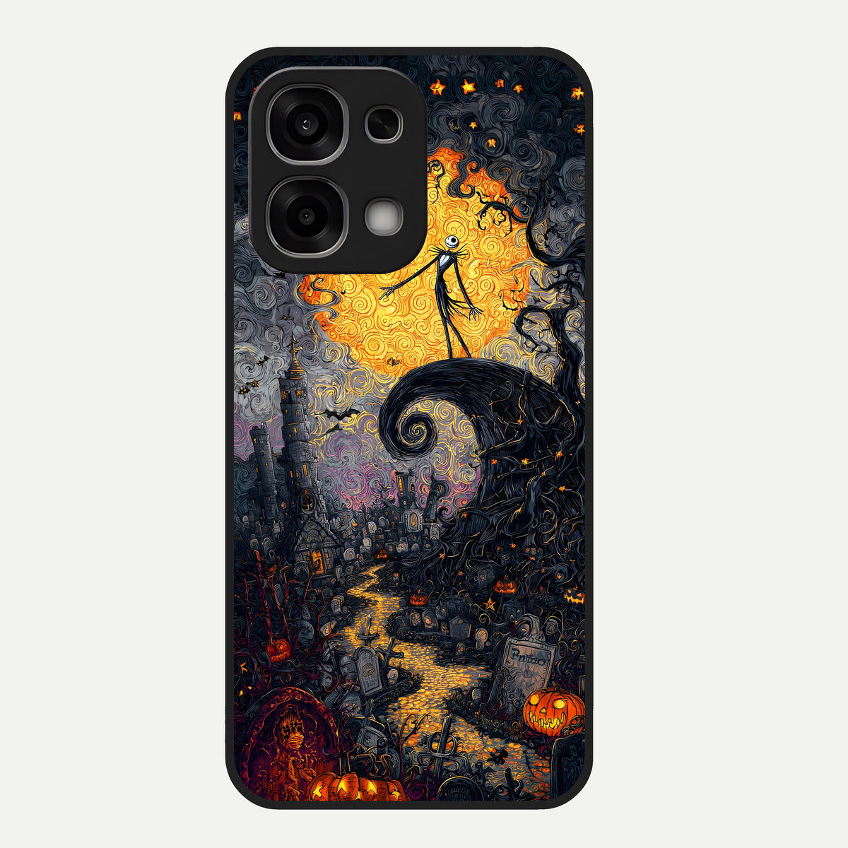  Pumpkin Moonlight Tale Glass Case For Oppo F33 5G back cover – full design glossy printed glass finish