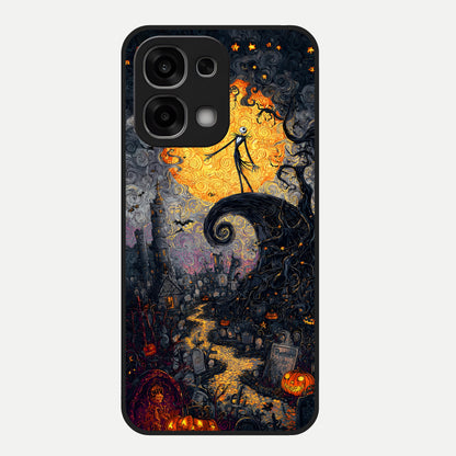  Pumpkin Moonlight Tale Glass Case For Oppo F33 5G back cover – full design glossy printed glass finish