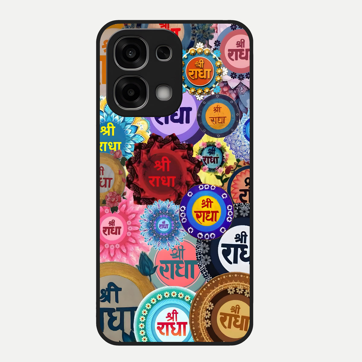  Radha Divine Bloom Glass Case For Oppo F33 5G back cover – full design glossy printed glass finish