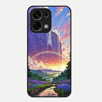  Rainbow Valley Dream Glass Case For Oppo F33 5G back cover – full design glossy printed glass finish