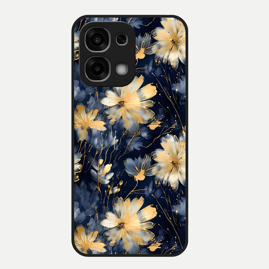  Royal Petal Dream Glass Case For Oppo F33 5G back cover – full design glossy printed glass finish