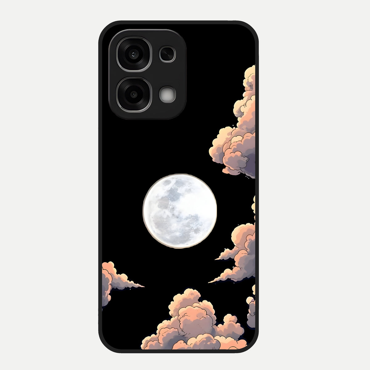  Shade Cloud Moon Glass Case For Oppo F33 5G back cover – full design glossy printed glass finish