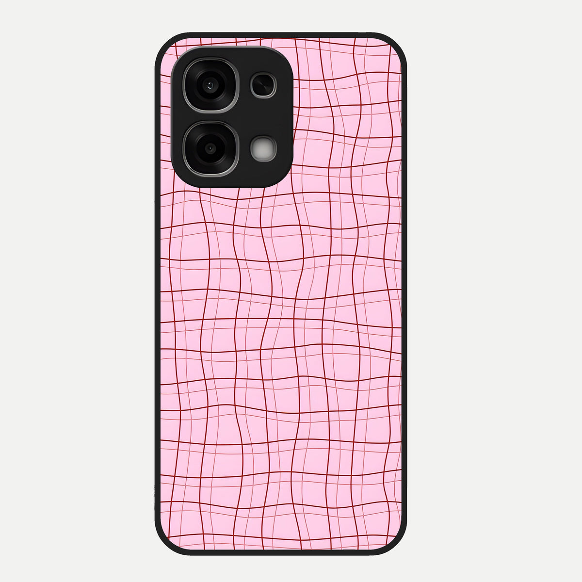  Soft Grid Bliss Glass Case For Oppo F33 5G back cover – full design glossy printed glass finish