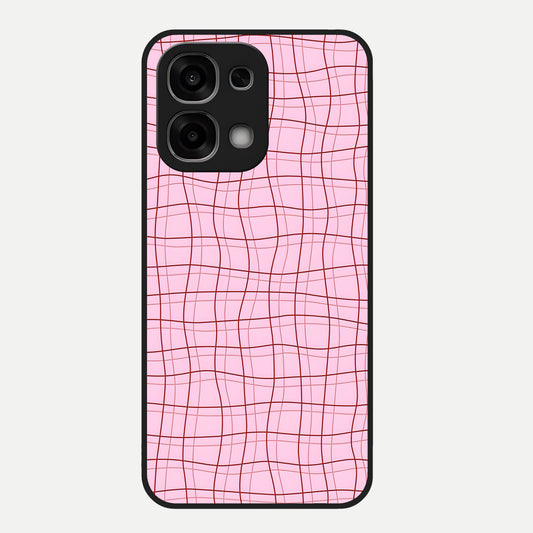  Soft Grid Bliss Glass Case For Oppo F33 5G back cover – full design glossy printed glass finish