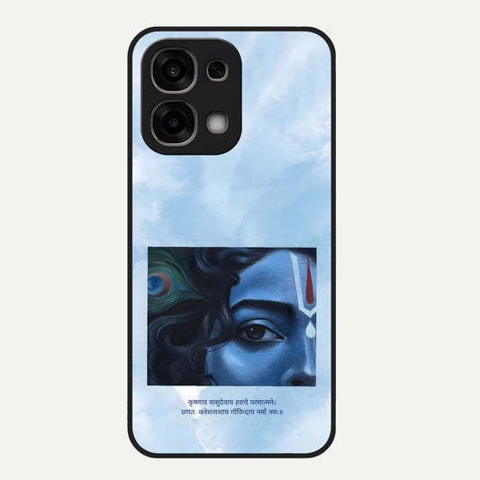 Spiritual Krishna Glass Case For Oppo F33 5G back cover – full design glossy printed glass finish