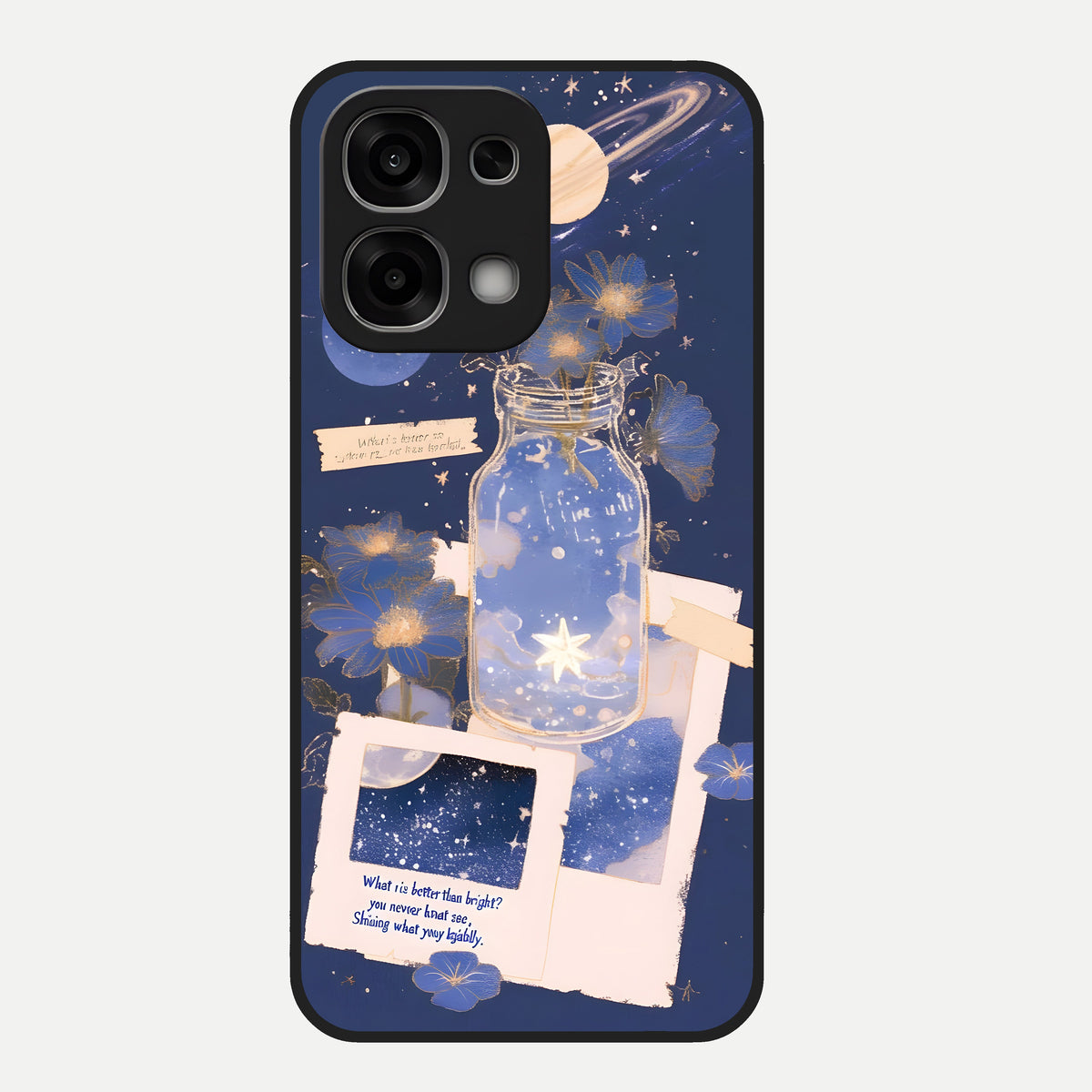  Starlit Cosmic Jar Glass Case For Oppo F33 5G back cover – full design glossy printed glass finish