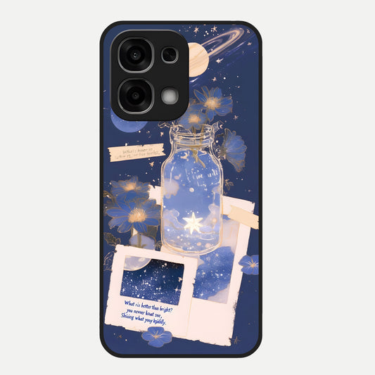  Starlit Cosmic Jar Glass Case For Oppo F33 5G back cover – full design glossy printed glass finish