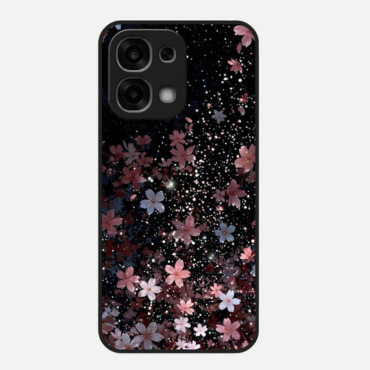  Starlit Flower Dreams Glass Case For Oppo F33 5G back cover – full design glossy printed glass finish