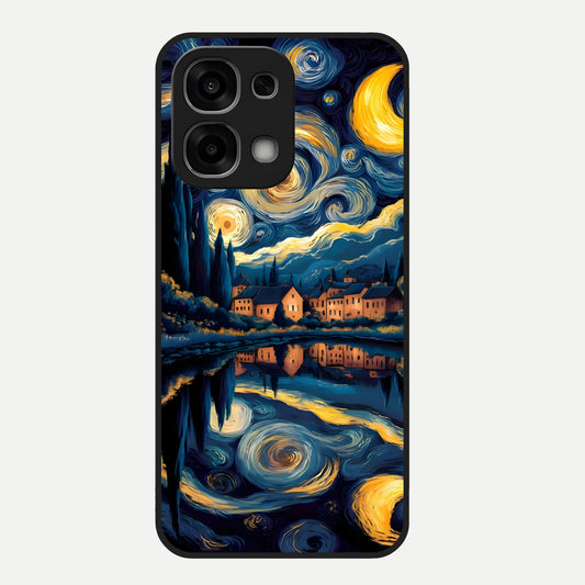  Starry Sky Serenity Glass Case For Oppo F33 5G back cover – full design glossy printed glass finish