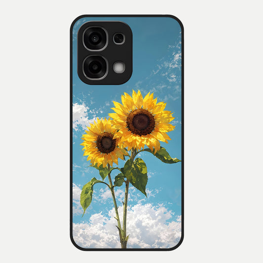  Sunlit Daisy Glow Glass Case For Oppo F33 5G back cover – full design glossy printed glass finish