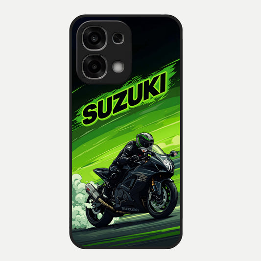  Suzuki Speed Beast Glass Case For Oppo F33 5G back cover – full design glossy printed glass finish