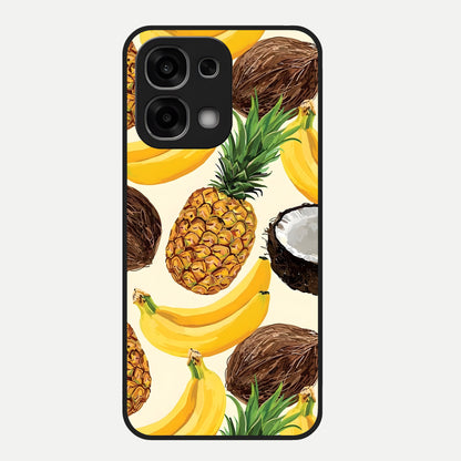  Tropical Fruit Mood Glass Case For Oppo F33 5G back cover – full design glossy printed glass finish