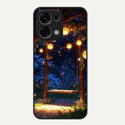  Twilight Garden Swing Glass Case For Oppo F33 5G back cover – full design glossy printed glass finish