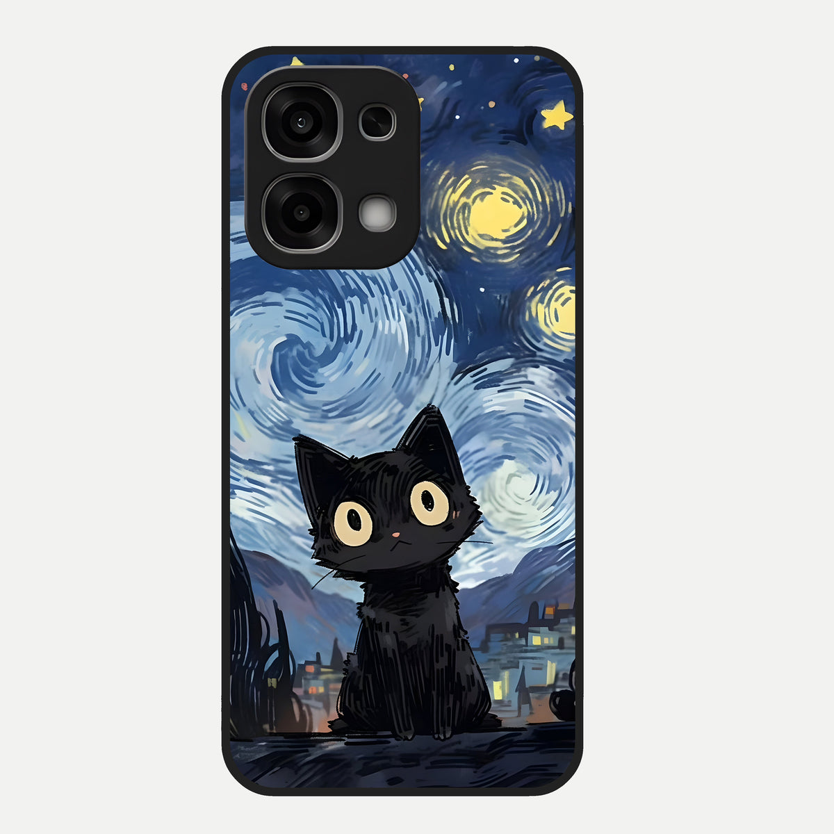  Van Gogh Cat Glass Case For Oppo F33 5G back cover – full design glossy printed glass finish