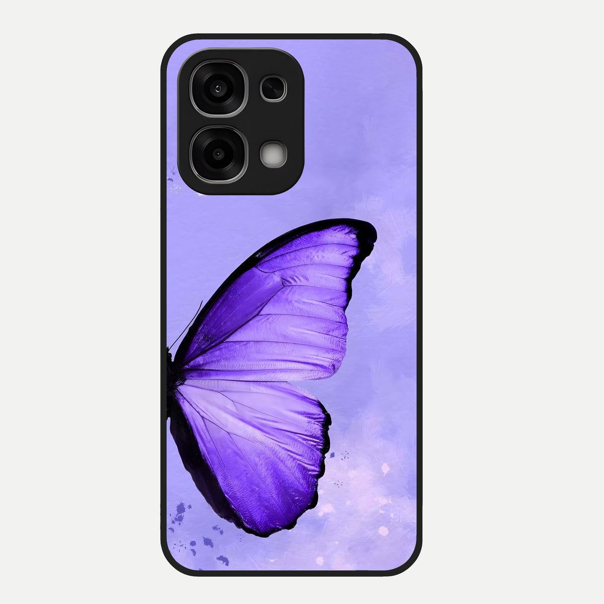  Violet Dream Wing Glass Case For Oppo F33 5G back cover – full design glossy printed glass finish