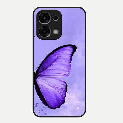  Violet Dream Wing Glass Case For Oppo F33 5G back cover – full design glossy printed glass finish