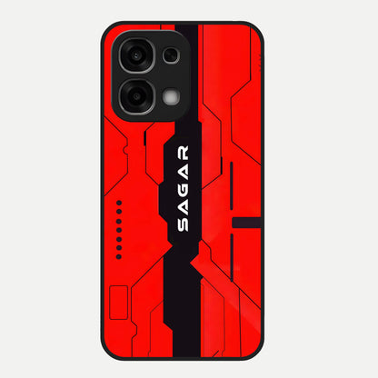  Voltage Rise CYBERPUNK Custom Name Glass Case For Oppo F33 5G back cover – personalized glossy printed glass finish